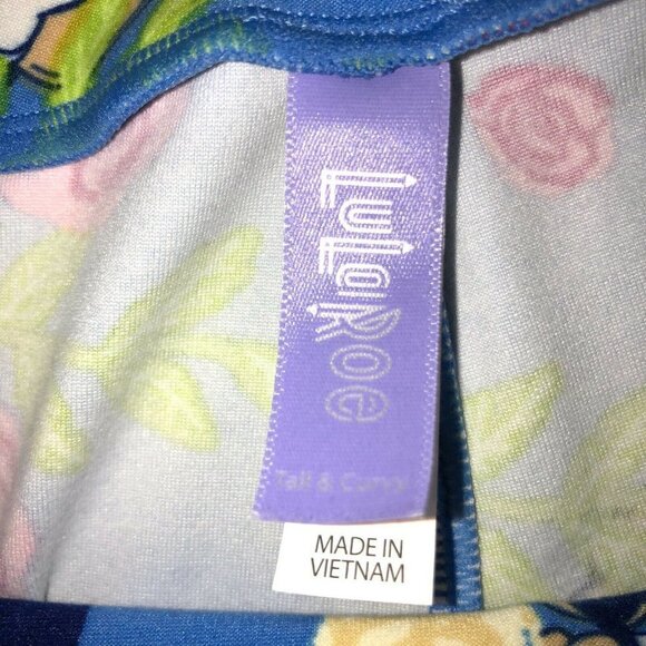 LulaRoe Mickey Mouse BlueTall Curvy Leggings - Picture 6 of 7